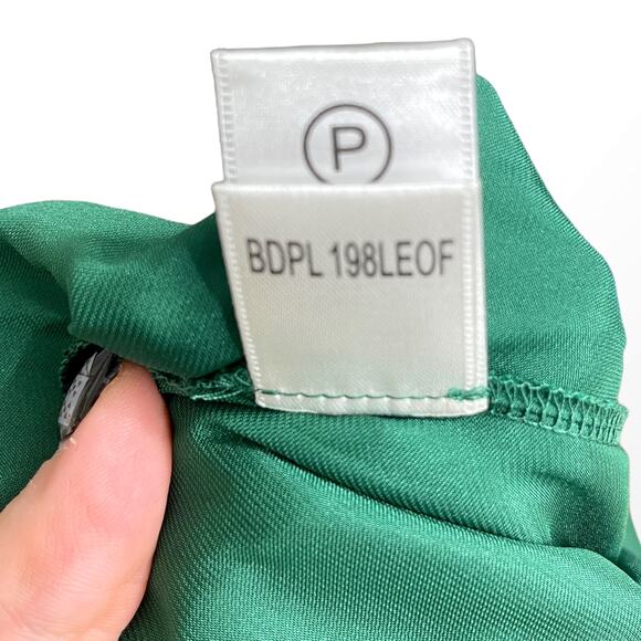 00s BCBGMAXAZRIA Vintage Green Beaded Spaghetti Strap Mini Dress - Picture 7 of 9